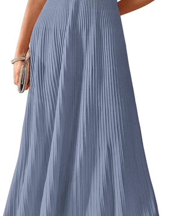 BTFBM Women Tank Midi Dress Summer Crewneck Sleeveless Pleated A Line Business Casual Formal Sweater Spring Dresses 2026