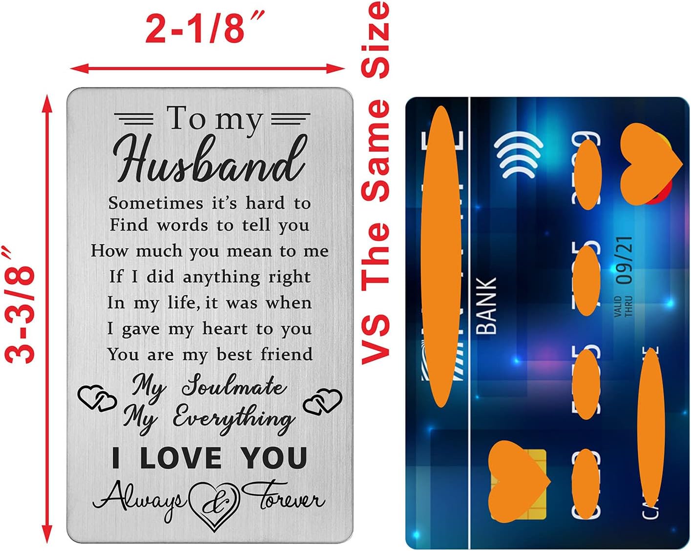 TANWIH Valentines Day Cards for Husband Wallet Inserts, Anniversary Cards for Husband Gifts from Wife, Valentines Gifts for Husbands Birthday Card