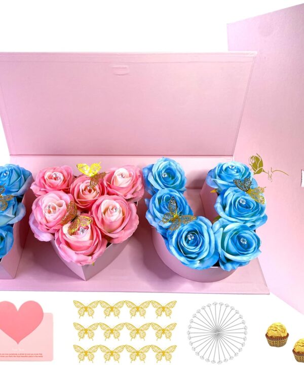 Valentines Day I Love You Box Flower Gift Box Heart Shaped Empty Cardboard Fillable Gift Box Flower Letter Box Chocolate Strawberry Candy Jewelry Package for Luxury Style Flower Arrangements Birthday