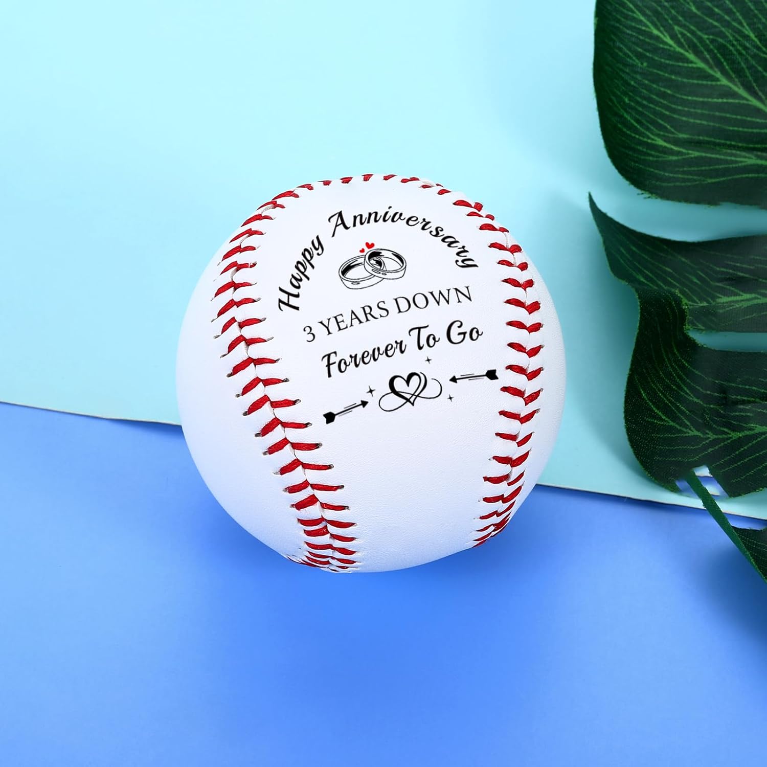Aeolussoms Baseball 3rd Anniversary Leather Gifts for Husband 3 Year Anniversary Baseball Lovers Gifts for Him Her 3 Years Gift
