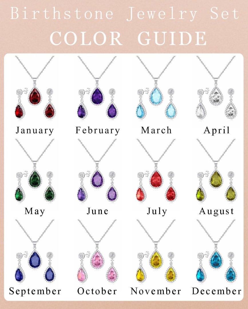 Jewelry Sets For Women 925 Sterling Silver Post Teardrop Dangle Stud Earrings Necklace Set Crystal Rhinestone Wedding Prom Costume Jewelry for Women