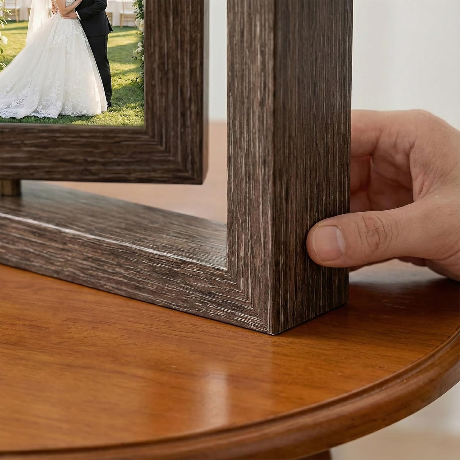 1 Year Anniversary Photo Frame Gifts, 2025 Mr and Mrs Personalized Wedding Picture Frame, Newlywed Gift for Couples, 5×7 Pictures Frame, Display 2 Photos