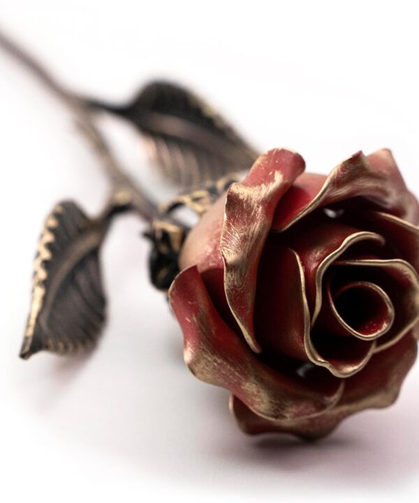 Hand Forged Wrought Iron Rose - Romantic Metal Gift of Everlasting Love - 6th Year Wedding Anniversary Surprise for Her