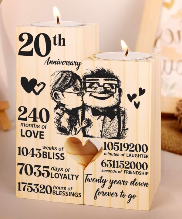 20th Anniversary Wedding Gifts for Wife,Husband, Couples Gift Candlestick, Twenty Years Wedding Anniversary Present Gifts for Her, Him, Parents, Mum and Dad