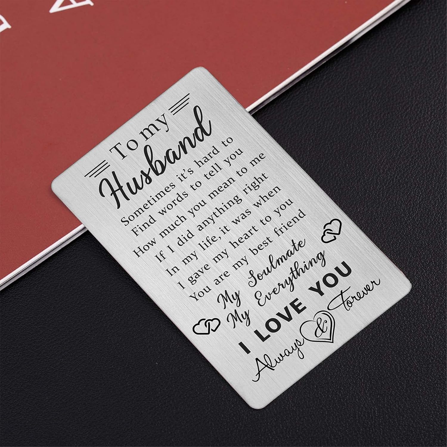 TANWIH Valentines Day Cards for Husband Wallet Inserts, Anniversary Cards for Husband Gifts from Wife, Valentines Gifts for Husbands Birthday Card