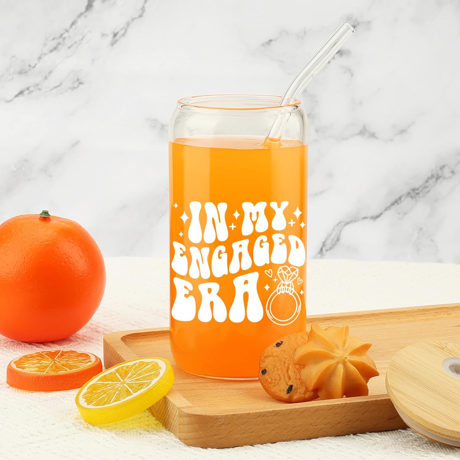 Engagement Gifts, In My Engaged Era Glass Cup, Future Bride Gift Ideas, Bridal Shower Gift for Her, Wedding Gifts for Best Friend – Newbride, Fiance Present – Bride to Be Tumbler – Present for Her