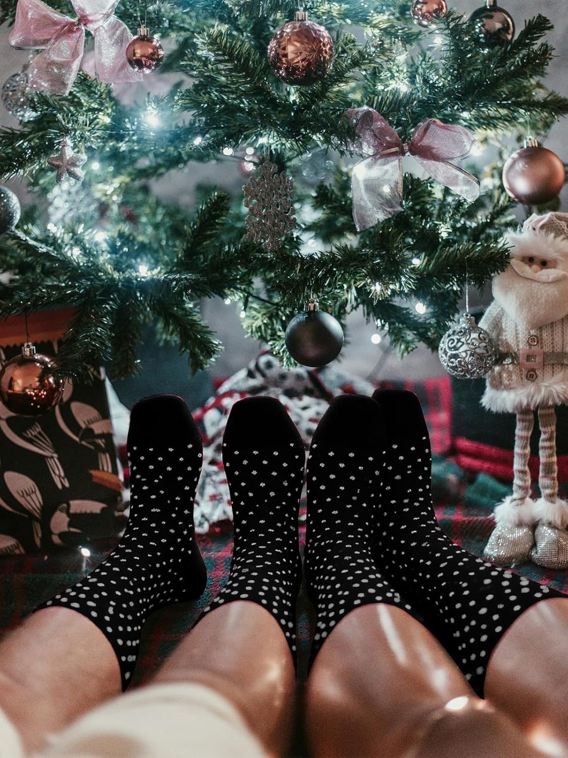 Socks For Men Groomsmen Gifts For Men Dot Christmas Dress Socks Wedding 9-13 100% cotton Casual Crew Socks