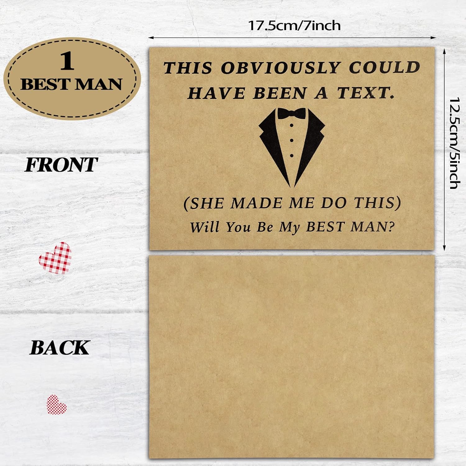 Teling 8 Pieces Groomsmen Proposal Gift Proposal Cards 7 Pieces Will You Be My Groomsman Funny Cards and 1 Will You Be My Best Man Card for Wedding Party Supplies(Khaki Background)
