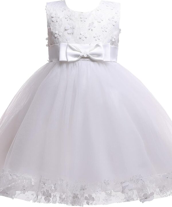 Weileenice Holiday Big/Little Girl Flower Lace A-line Wedding Party Dresses Kids Pageant Birthday Formal Dress