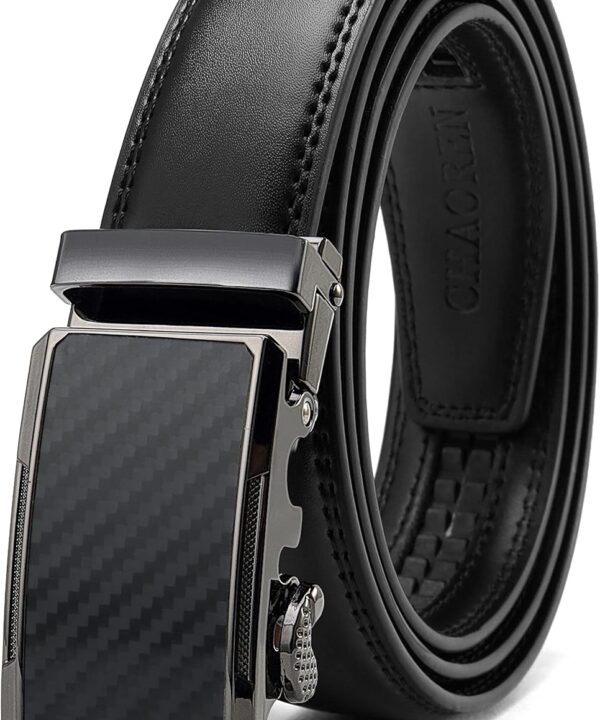 CHAOREN Mens Dress Belt - Mens Ratchet Belt Leather for Dress Pant - Micro Adjustable Belts Fit Everywhere