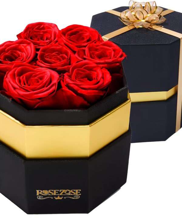 RoseZose Preserved Rose Box Birthday for Women Girlfriend Forever-Rose for Mom Mothers Day Red Rose
