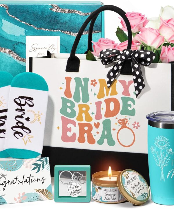 MAYICIVO Bridal Shower Gifts Bride Gifts for Bride to Be, Wedding Bachelorette Gift for Brides Future Mrs, Bachelorette Party Favors Engagement Gift for Her Women Fiancee w/Canvas Tote Bag Tumbler
