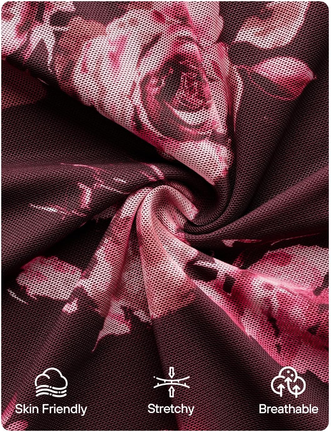 ZESICA Womens Maxi Dress 2026 Spring Long Sleeve Crewneck Floral Print Mesh Ruched Party Wedding Guest Dresses