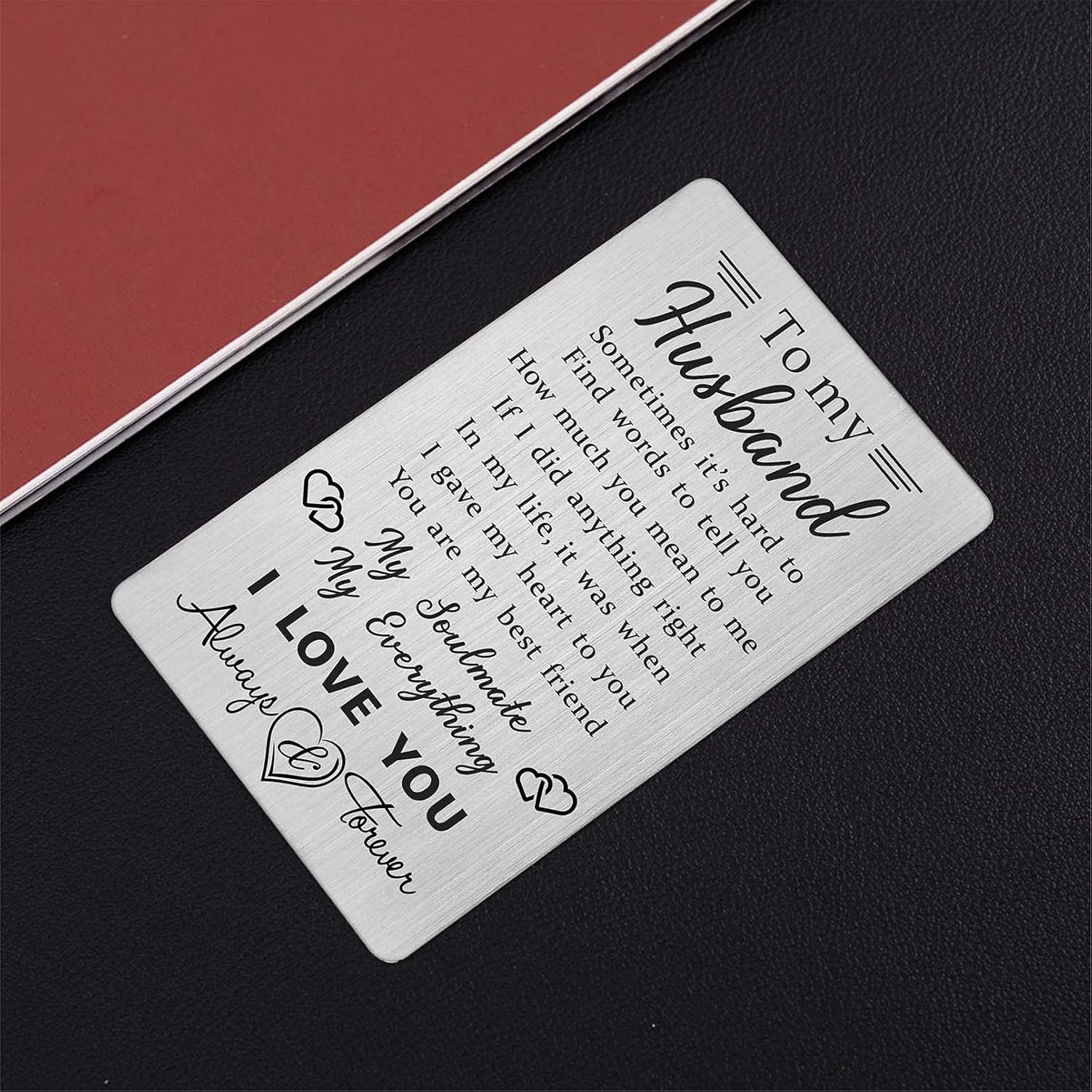 TANWIH Valentines Day Cards for Husband Wallet Inserts, Anniversary Cards for Husband Gifts from Wife, Valentines Gifts for Husbands Birthday Card