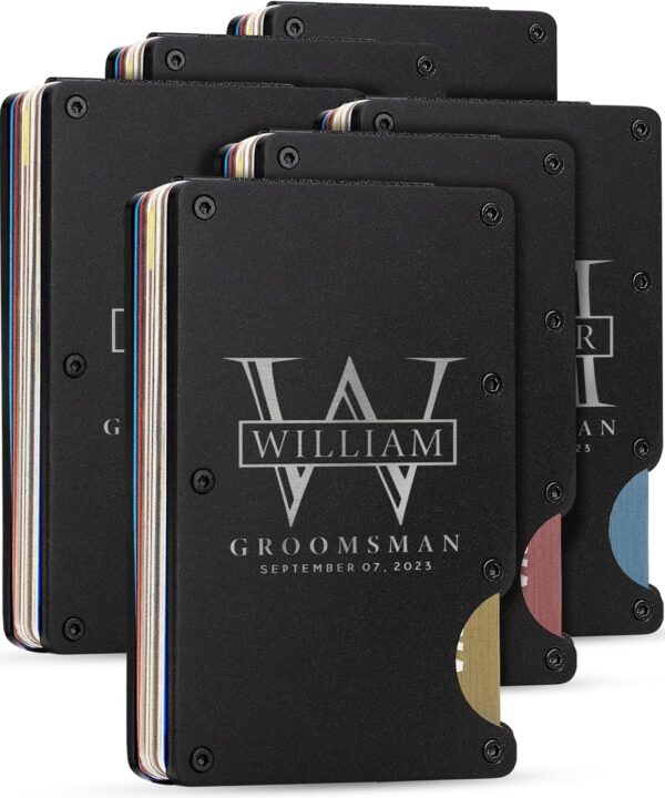 Amazing Items Set of 6, Groomsmen Gifts, Personalized Groomsmen Proposal Gifts, Groomsman Gift for Wedding, Custom Groomsmen Gifts Wallet Set, Groomsman Gifts for Men - D3
