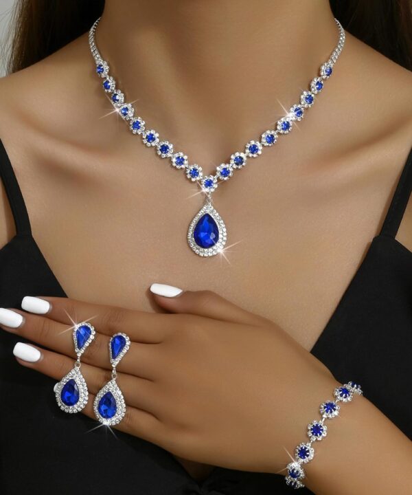 Bridal Jewelry Set Necklace and Earrings Bridesmaid Rhinestone Set Formal Accessories Women Costume Prom Jewelry Wedding Friendship Gifts