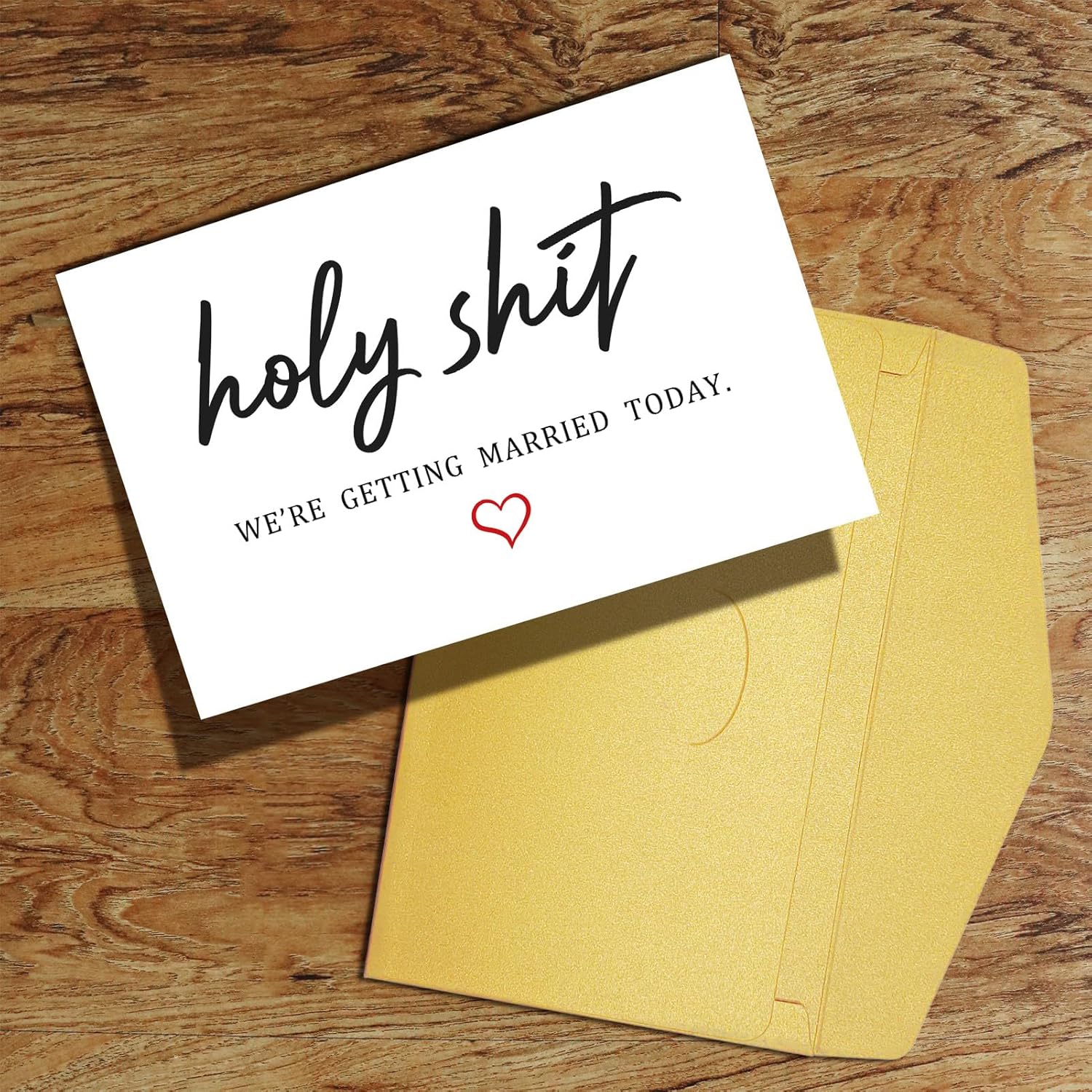 Qiliji Funny Wedding Day Card, Groom Bride Wedding Day Vows Card, To My Husband Wife On Our Wedding Day Card, Holy Shit Were Getting Married Today