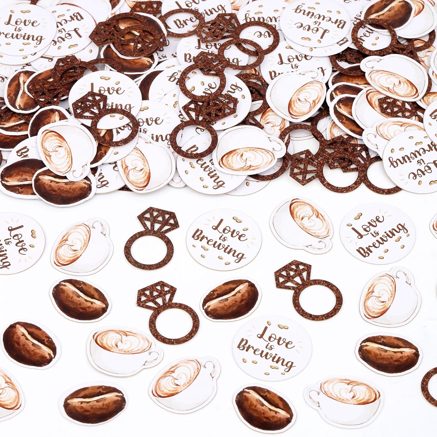 Coffee Bridal Shower Decorations - 200PCS Coffee Confetti, Love is Brewing Bridal Shower Decorations, Cafe Table Decorations for Love is Brewing Wedding Shower Engagement Party
