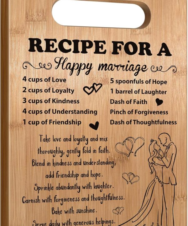 Wedding Gift for Couple 2026, Bridal Shower Gifts for Bride and Groom Engagement, Happy Marriage Cutting Board, Gifts for Wedding Shower, Newlywed Mr and Mrs Gifts Bride to Be Gifts