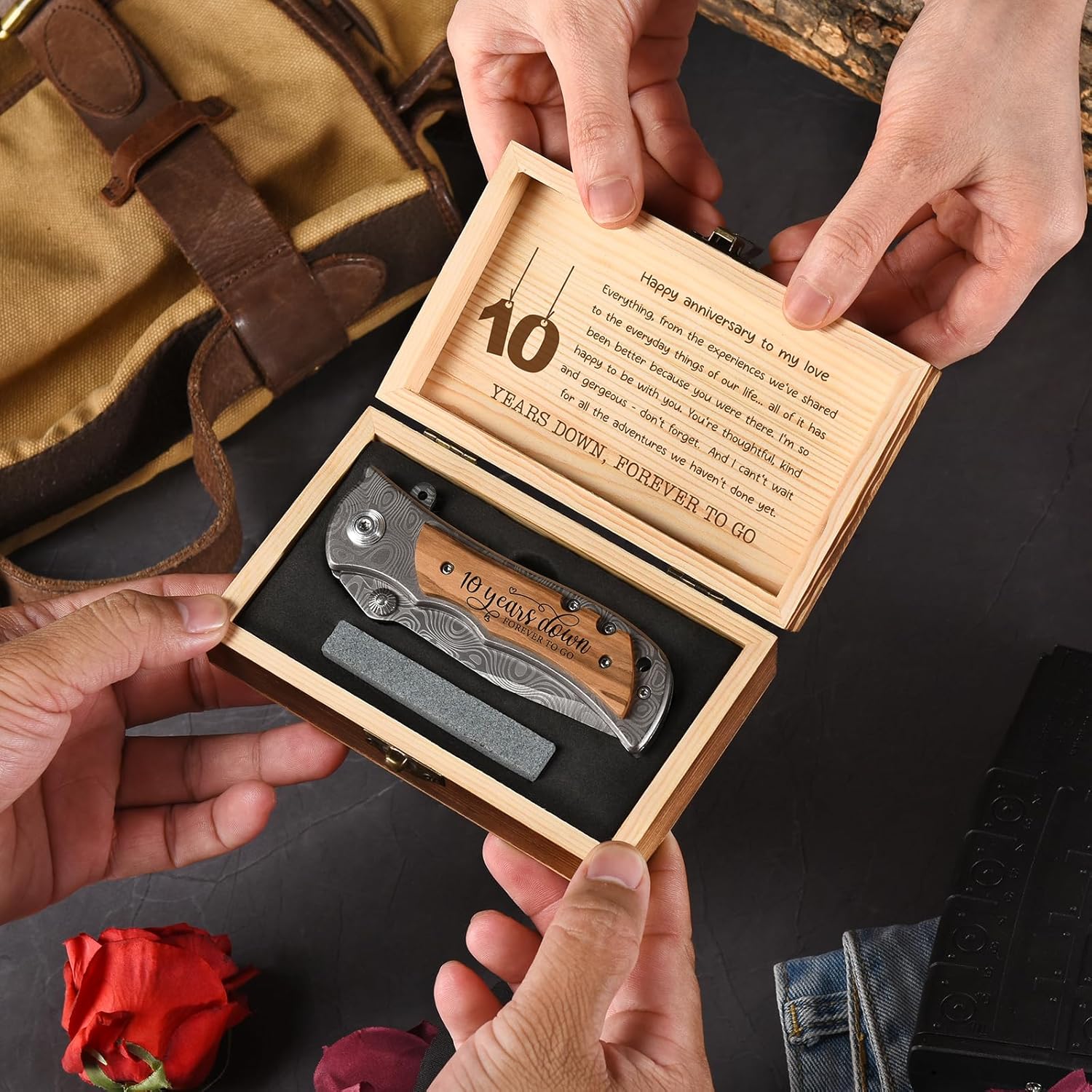 10 Years Anniversary Keepsake for Him Gifts, 10th Wedding Anniversary for Men, Tenth Tin Aluminum Anniversary Marriage Presents for Husband