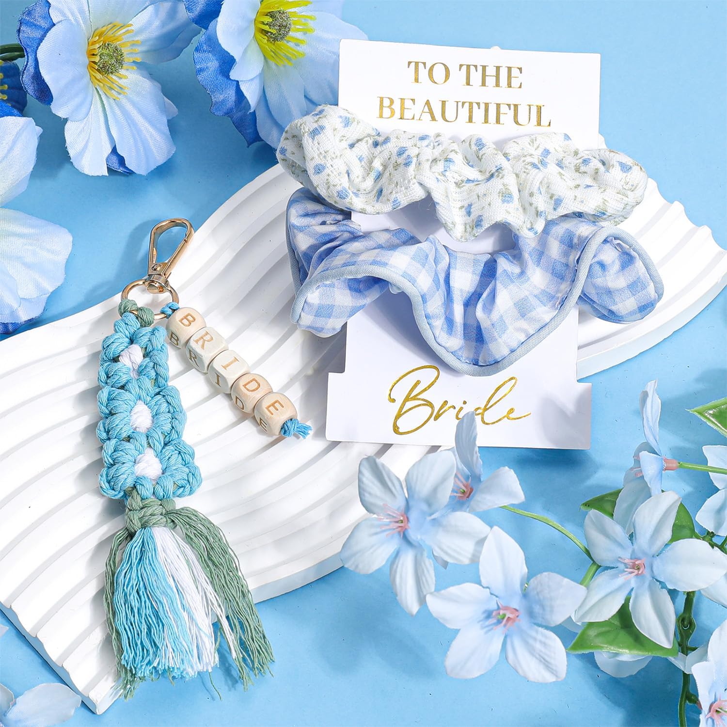 pengtai Bridal Shower Gifts for Bride To Be,Bachelorette Gifts Wedding Engagement Gift for Bride,Ocean-Blue Bridal Tote Bag Glass Cup Gift