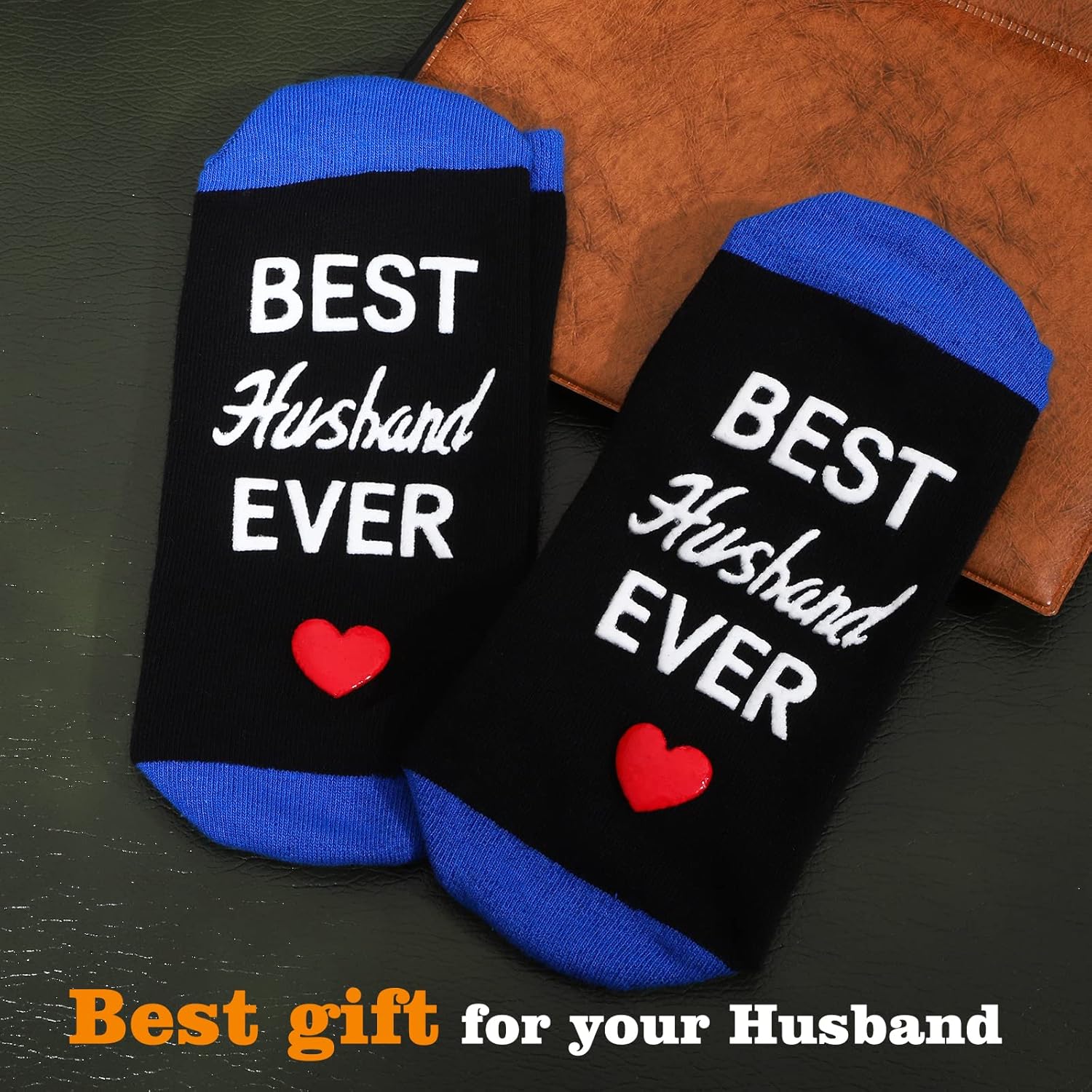 ZXGXLAW Christmas Gifts Idea for Best Husband Ever, Dad Men Funny Fathers Day Socks Birthday Valentines