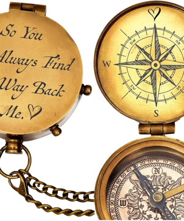 So You Can Always Find Your Way Back to Me/Personalized Compass/Anniversary giftfor him/her. Luxury Gift