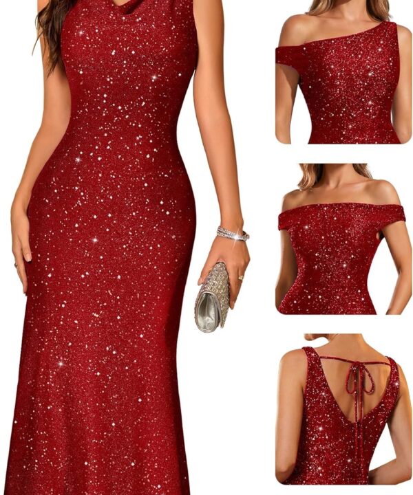 BeryLove Formal Sequin Prom Wedding Guest Cocktail Evening Bodycon Dresses