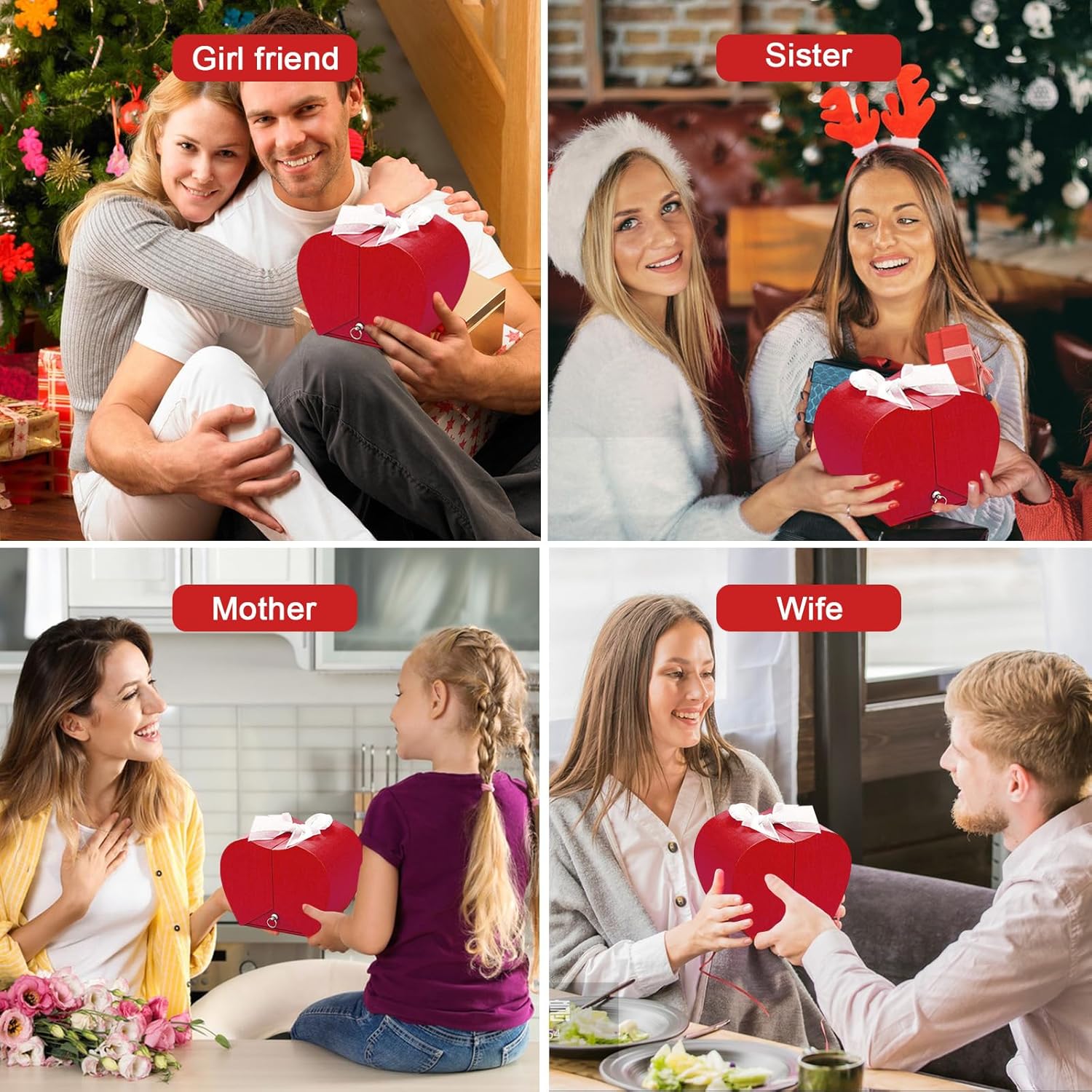 QETRABONE Preserved Red Real Rose Necklace I Love You in 100 Languages – Eternal Flowers Rose, Birthday Gifts for Women Her Mom Wife Girlfriend Grandma on Mothers Valentines Christmas Anniversary