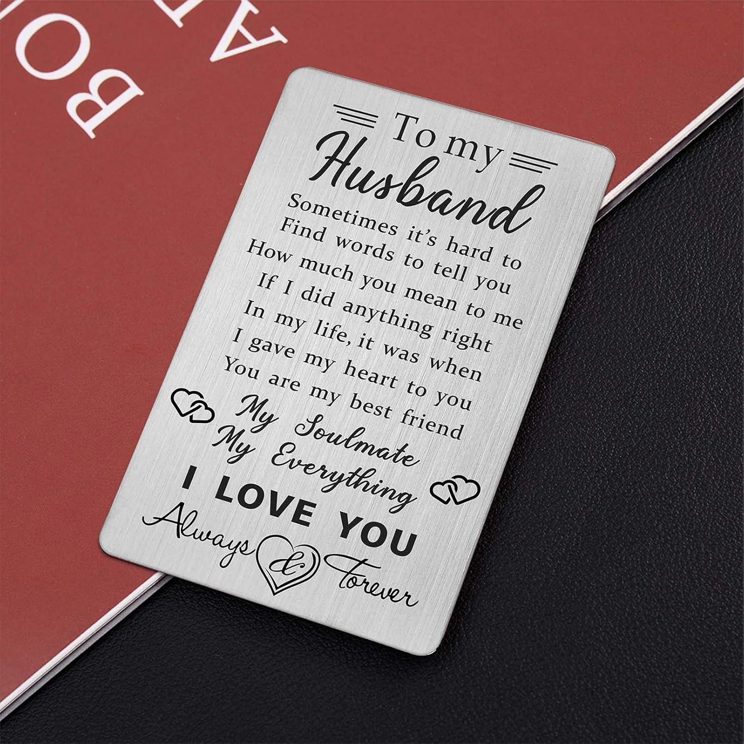 TANWIH Valentines Day Cards for Husband Wallet Inserts, Anniversary Cards for Husband Gifts from Wife, Valentines Gifts for Husbands Birthday Card