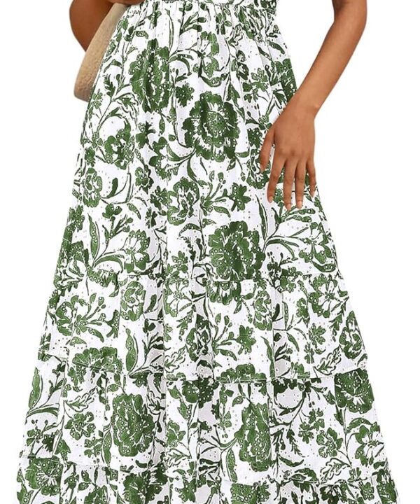 BTFBM Spring Dresses for Women 2026 Sleeveless Boho Floral Maxi Wedding Guest Dress Beach Vacation Clothes with Pockets