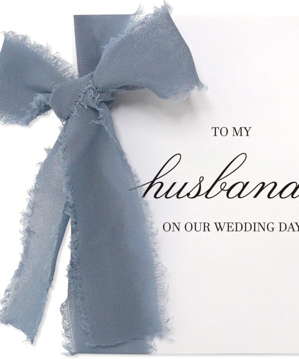 SEEBERY Wedding Day Card for Husband - To My Groom on Our Wedding Day from Bride - Letter to My Husband Vow Card