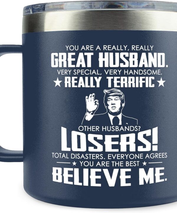 Gifts for Husband - Husband Gifts from Wife - Wedding Anniversary, Birthday, Fathers Day Gift for Him - Love Gift Ideas for Him - 14 Oz Stainless Steel Coffee Mug