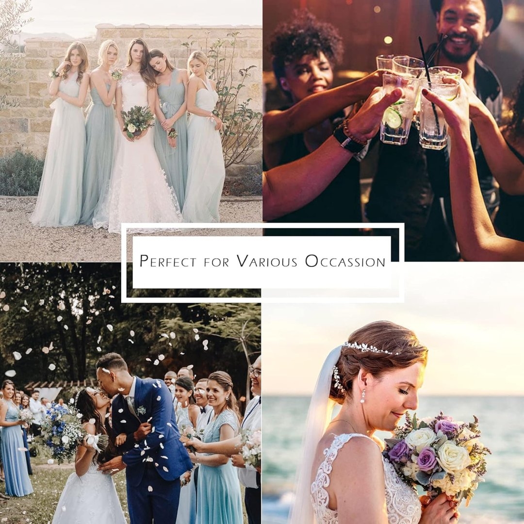 Wedding Jewelry for Bride Bridesmaid, Pearl Dangle Earrings and Pendant Necklace Set Bridal Jewelry for Promise Wedding Party