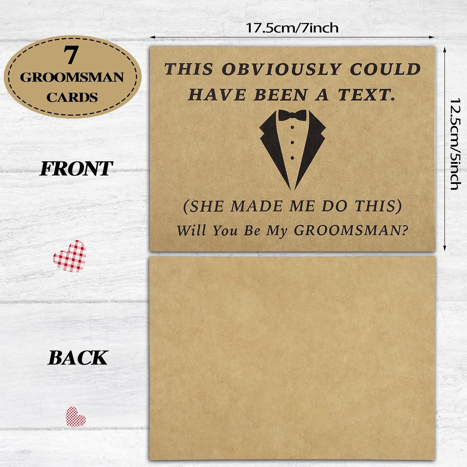 Teling 8 Pieces Groomsmen Proposal Gift Proposal Cards 7 Pieces Will You Be My Groomsman Funny Cards and 1 Will You Be My Best Man Card for Wedding Party Supplies(Khaki Background)
