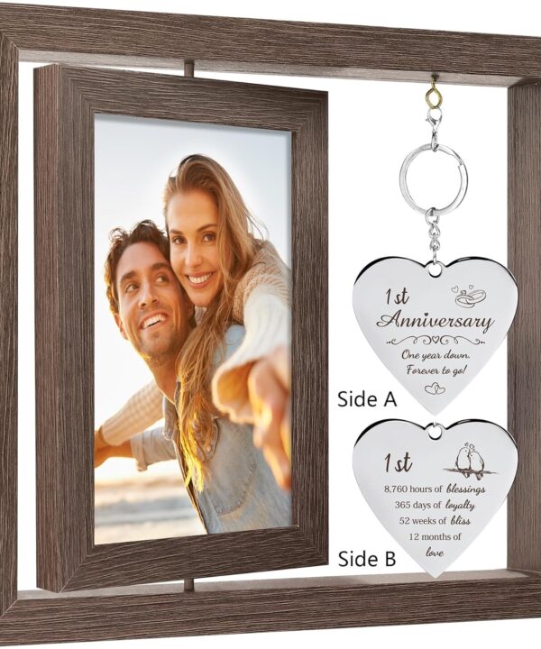 1 YearAnniversary Picture Frame Gifts for Couple 1 Year Anniversary Paper Gifts for Girlfriend One Year Anniversary Picture Frame for Wife Happy 1 Year Anniversary Decorations Gift for Couple