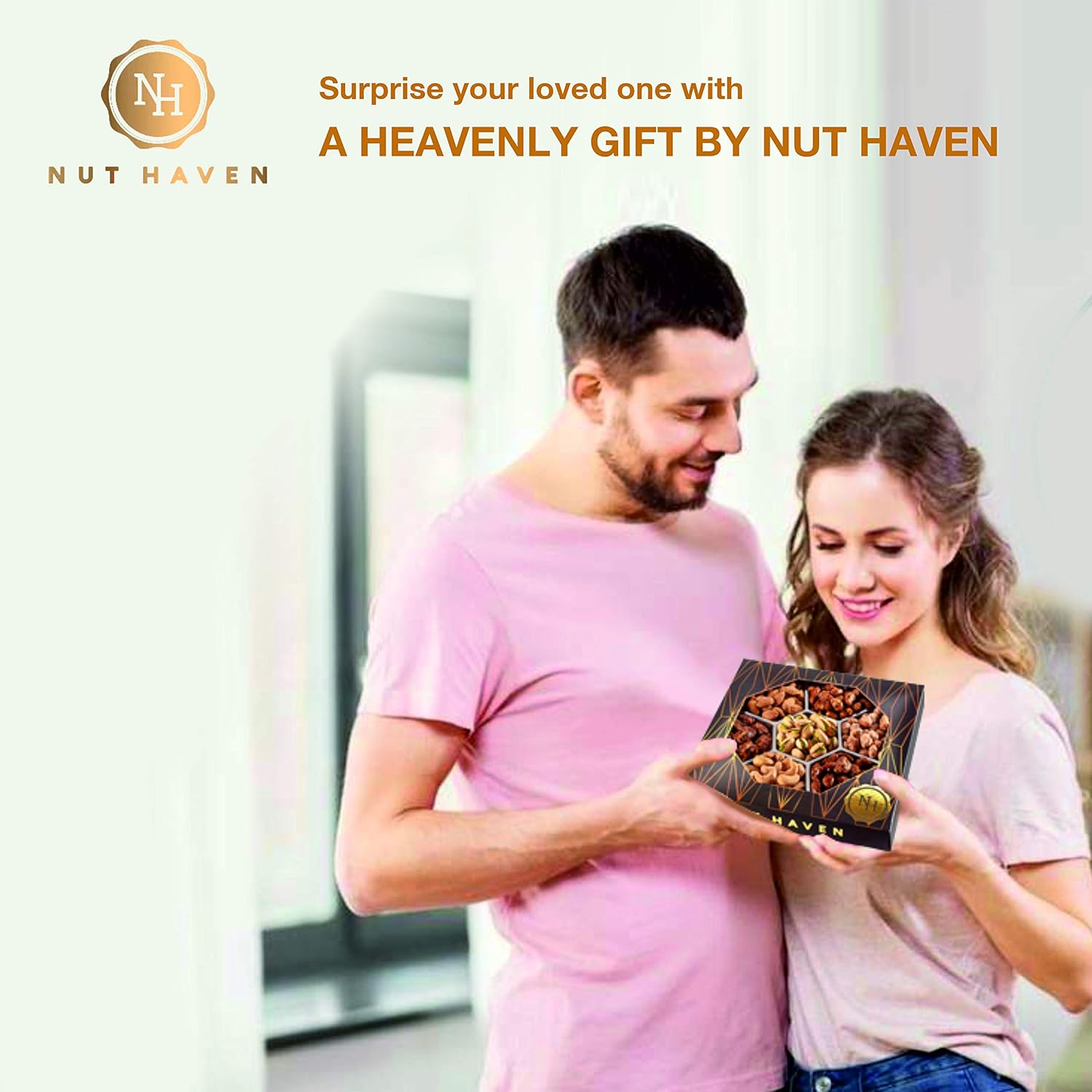 Holiday Christmas Nuts Gift Basket – Assortment of Sweet & Roasted Salted Gourmet Nuts – Assorted Food Gift Box for Christmas, Holiday, Family, Sympathy, Men & Women.