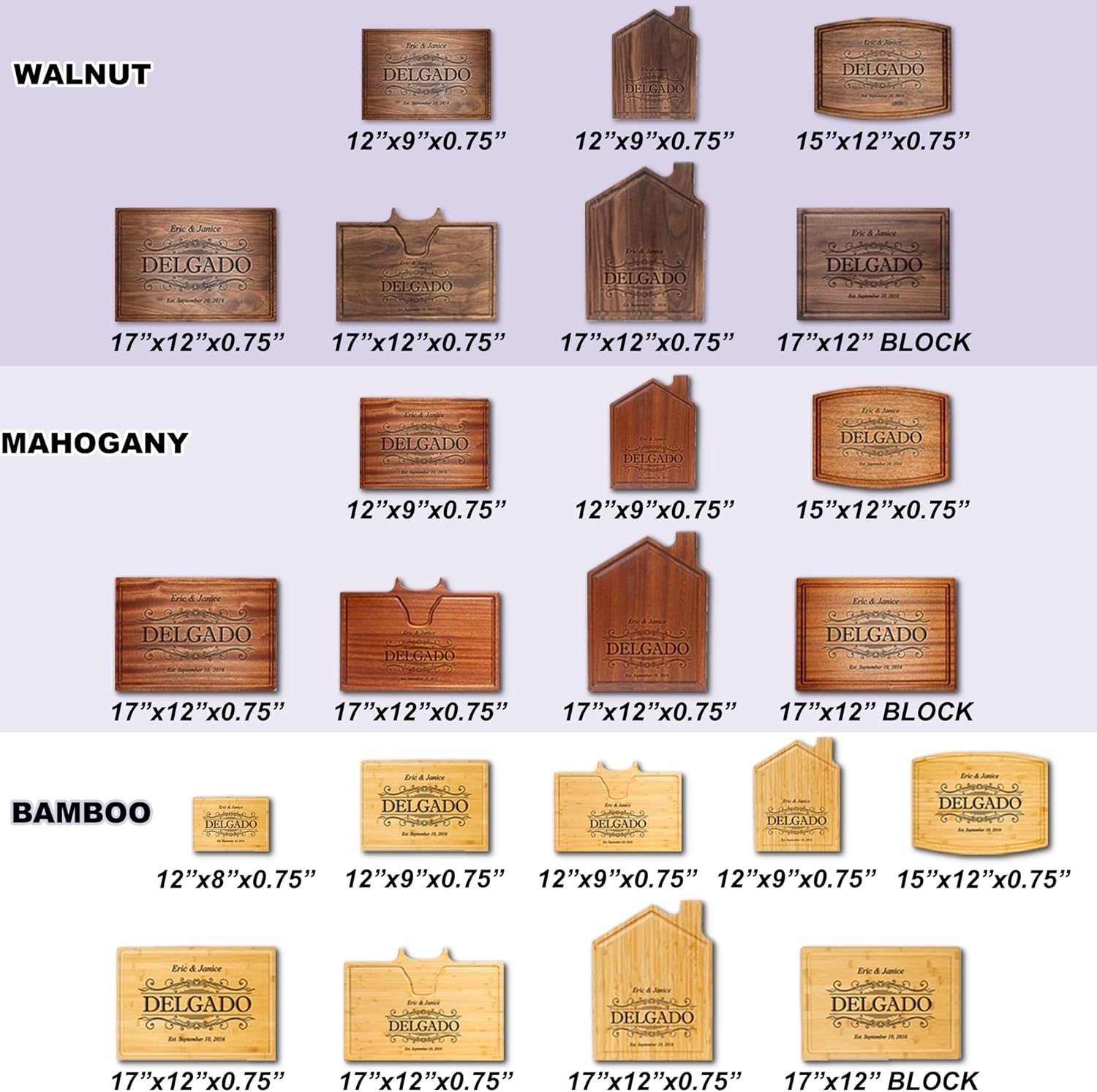 Personalized Cutting Board – Custom Engraved Wood Charcuterie Board – Best Wedding Gift Idea for Couples (Bride & Groom), Newlyweds – Handcrafted in USA from Premium Hardwood 002