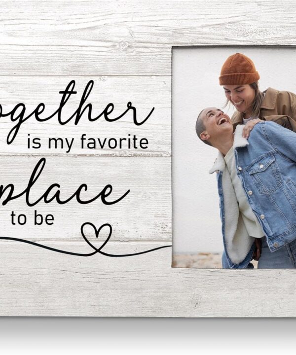FLDAS Couple Picture Frames 8x10, Gifts for Couples,Wedding Picture Frame, Wedding Frames for the Couple Wedding Gifts,Engagement Picture Frames, Together is My Favorite Place to be Heart Photo Frame Home Decor