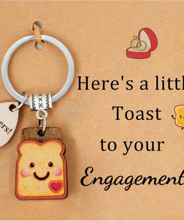 New Beginnings Gifts for Girls Toast Keychain, Galentines Day Gifts for Best Friend Love/Engagement/Housewarming/Birthday Present as Her Valentines Keychains for Couple Coworker Sister