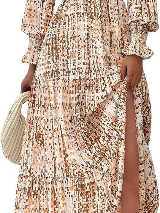 PRETTYGARDEN Women's Floral Maxi Dress 2026 Fall Long Sleeve V Neck A Line Long Flowy Spring Party Boho Dresses