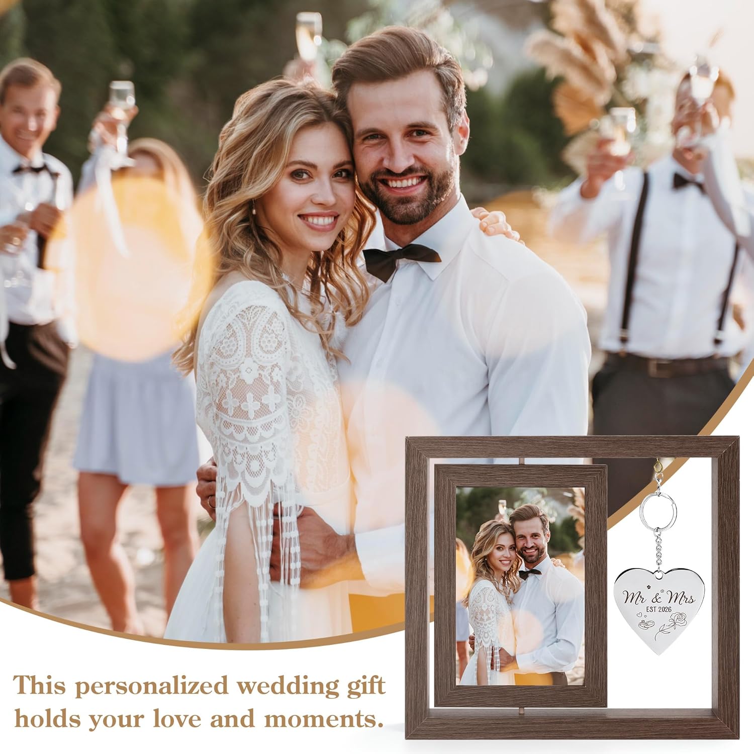 Wedding Gifts for Couples Personalized Wedding Gifts for Newlyweds Gift Wedding Picture Frame Mr and Mrs Wedding Presents for Newlyweds Bridal Shower Gift for Bride