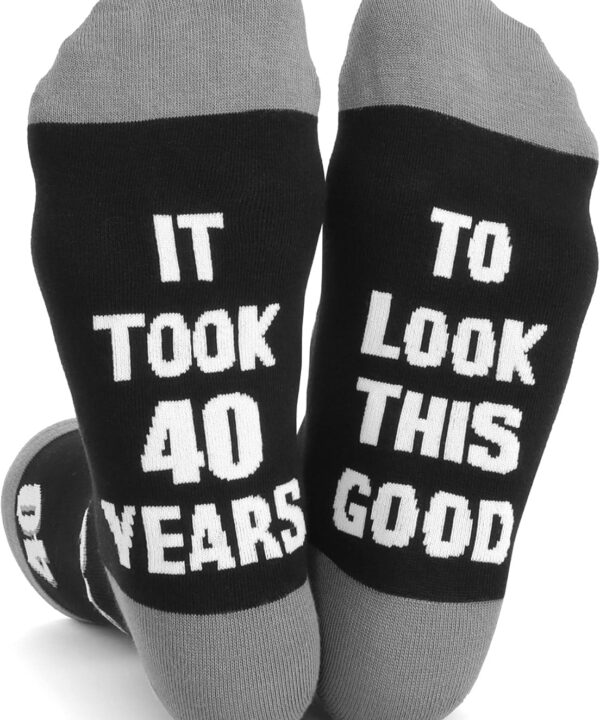 Bibalabili 40th 50th 60th Birthday Gifts for himMen 40th 50th 60th Birthday Decorations, Funny Black Crew Cotton Socks