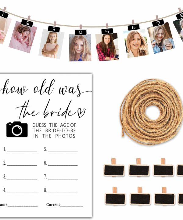 Bridal Shower Games, How Old Was The Bride To Be Bachelorette Party Games, Wedding Shower Games, Set Of 30 Game Cards (B01)