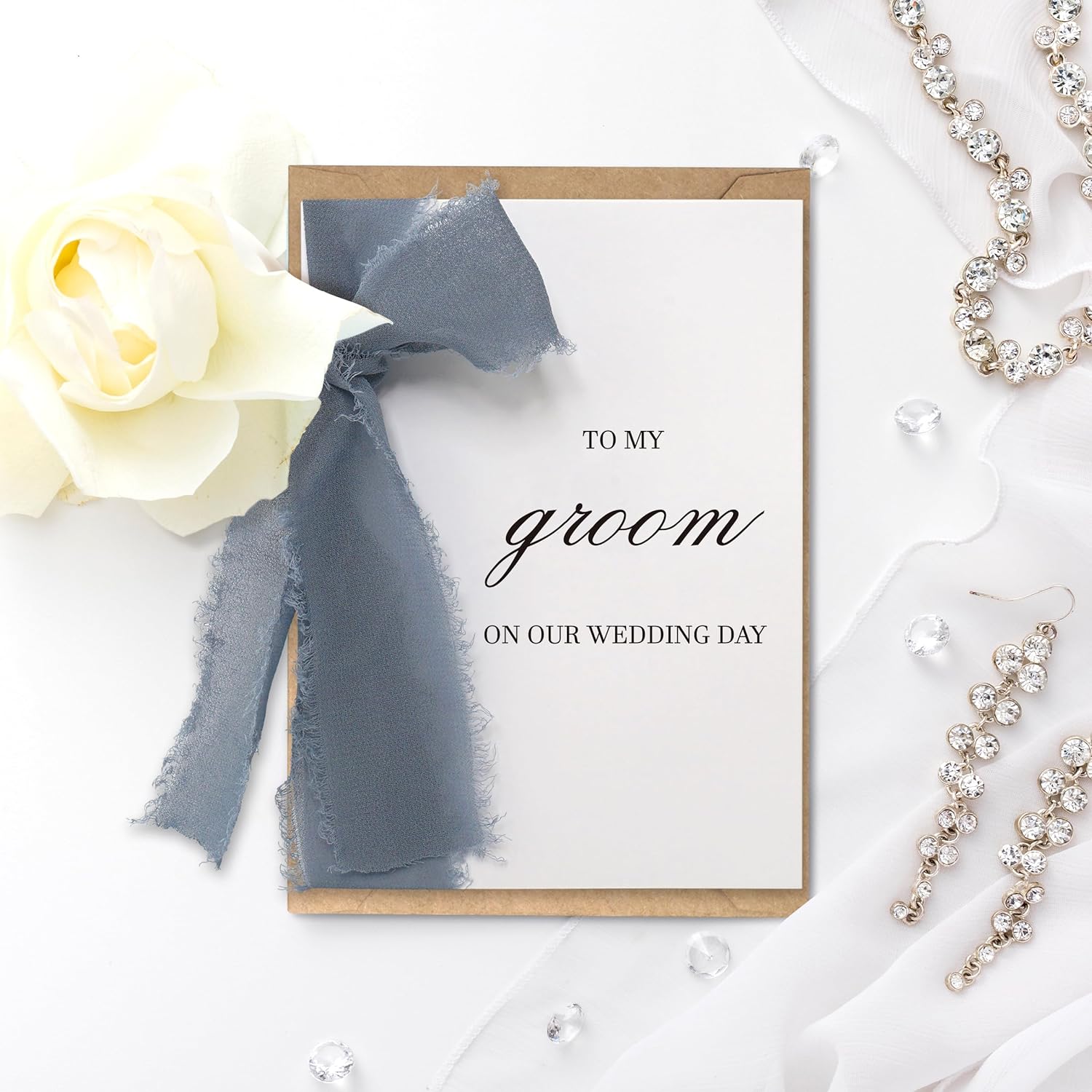 To My Groom on Our Wedding Day Card, Letter to My Groom, Wedding Day Card for Husband from Bride