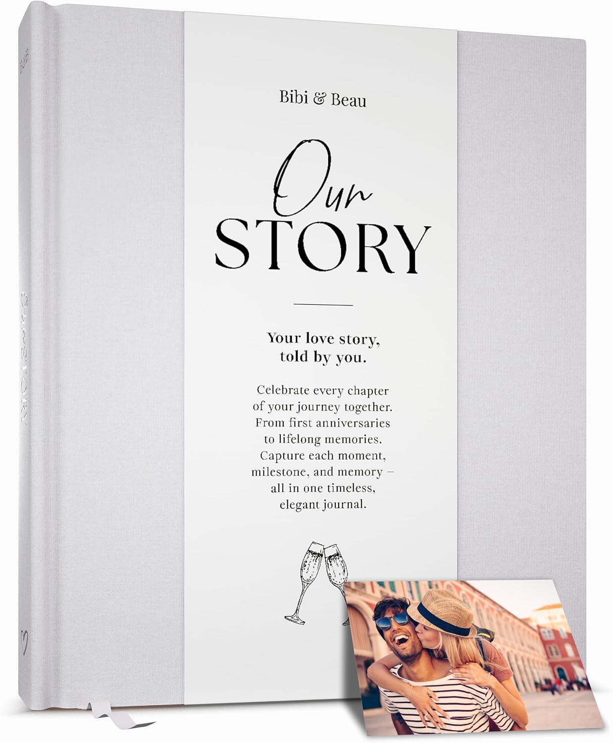 Couples Anniversary Journal 1st to 75th Year Scrapbook & Keepsake Album | Paper Gift for Husband or Wife | Relationship Memory Book (Grey)