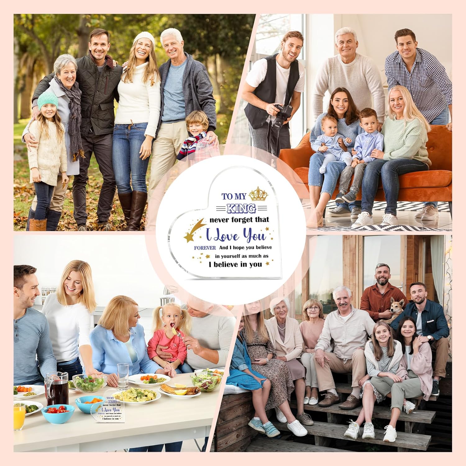 Christmas Husband Gifts, Gifts for Husband from Wife, Husband Birthday Gift, Anniversary Valentines Gifts for Him,Christmas Anniversary for Husband Boyfriend Acrylic Heart Plaque