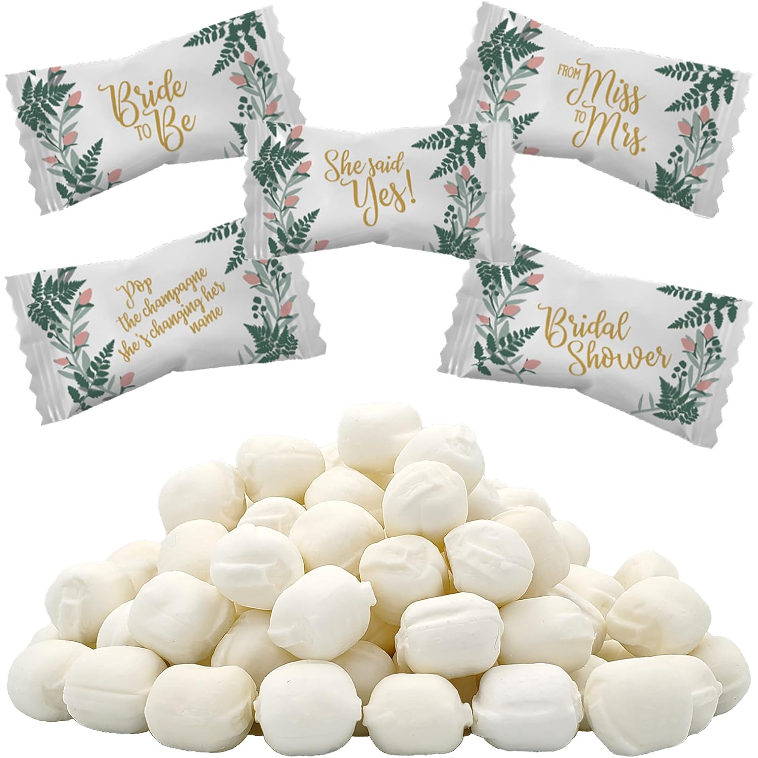 The Dreidel Company 55-Pack Bridal Shower Buttermints, Mint Candies, After Dinner Mints, Butter Mint Candy, Fat-Free, Kosher Certified, Individually Wrapped