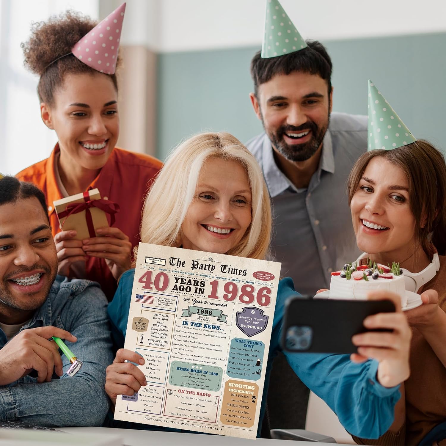 Zyulin 40th Birthday Card Gifts Men Women, 40 Year Old Birthday Decorations for Husband Wife