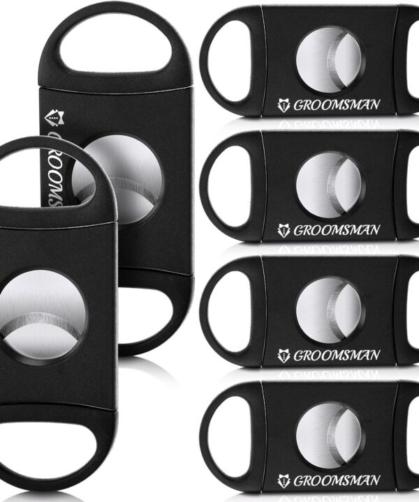 Lasnten 6 Pcs Groomsmen Wedding Gift for Best Man Groomsman, Stainless Steel Cutter for Best Groomsmen Gift Wedding Favors(5 Groomsman and 1 Best Man)